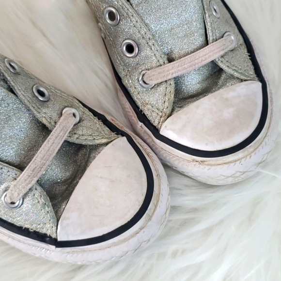 Converse All-Star Chuck Taylor Low Top   Classic Sparkle Glitter Sneakers Sz 12 - Picture 4 of 16